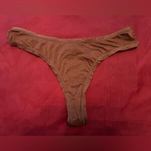 NWT Brown satin thong